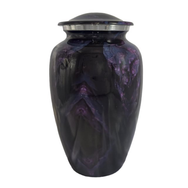 Ceramic Adult Urn - Deep Purple Swirls