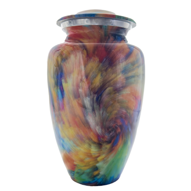 Ceramic Adult Urn - Multicolour Abstract